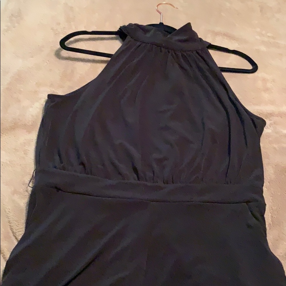 Halter neck open back wide leg jumpsuit